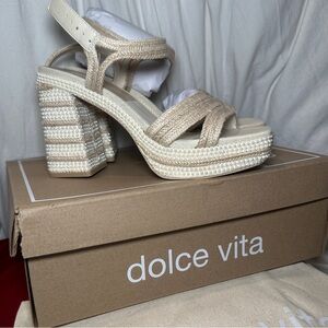 Dolce Vita Anira Pearl Heels Ivory Pearls